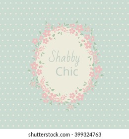 Shabby Chic. Elegant Vintage Background Peas And Frame Flowers. For A Wedding Or A Holiday With Space For Text