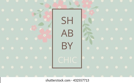 Shabby chic. Elegant vintage background peas and frame flowers. For a wedding or a holiday with space for text . vector