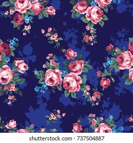 Shabby Chic Or Granny Chic Vintage Chintz Roses In A Seamlessly Repeating Pattern, 