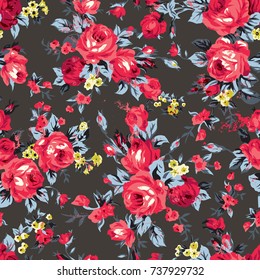 Shabby Chic Or Granny Chic Vintage Chintz Roses In A Seamlessly Repeating Pattern, 