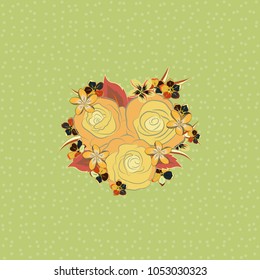 Shabby chic illustration. Vector roses seamless pattern. Retro background with beige and yellow roses.