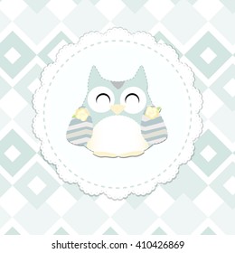 shabby chic owl illustration