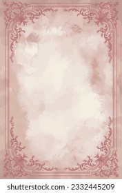 Shabby chic pale pink wash decorative vintage frame for invitation