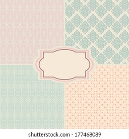 Shabby chic patterns and seamless backgrounds. Ideal for printing onto fabric and paper or scrap booking.