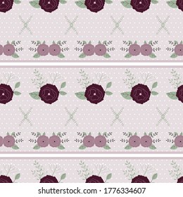Shabby Chic purple elegance and cute flower seamless pattern. Can use for print, template, fabric, presentation, textile, banner, poster, wallpaper, digital paper