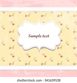 Shabby Chic Rose invitation or congratulation card