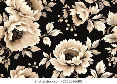 shabby chic roses and flowers repeating background for web and print