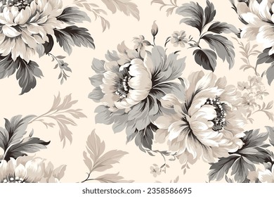 shabby chic roses and flowers repeating background for web and print