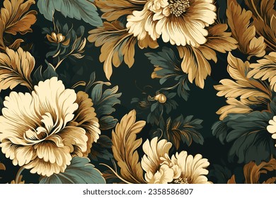 shabby chic roses and flowers repeating background for web and print