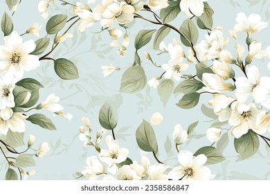 shabby chic roses and flowers repeating background for web and print