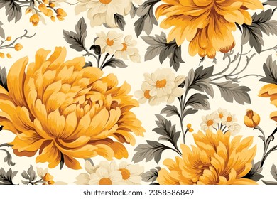 shabby chic roses and flowers repeating background for web and print