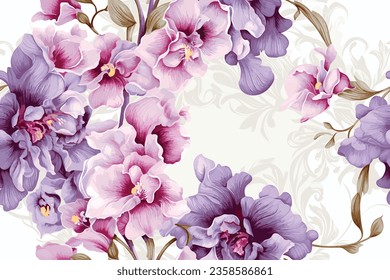 shabby chic roses and flowers repeating background for web and print