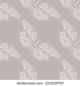 Shabby chic seamless pattern with butterflies. Cottagecore vector pattern for textile, print, fabric, backdrop, wallpaper, scrapbooking
