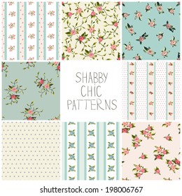 Shabby Chic Seamless Patterns With Roses