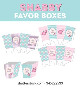 Shabby chic style birthday popcorn boxes