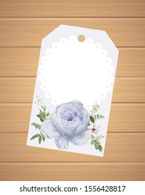 Shabby Chic style label in mint and lilac colors