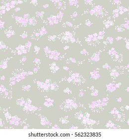 Shabby chic trendy pattern in small-scale flower. Millefleurs. Liberty style. Floral seamless background for textile, fabric, covers, manufacturing, wallpapers, print, gift wrap and scrapbooking.