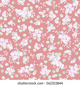 Shabby chic trendy pattern in small-scale flower. Millefleurs. Liberty style. Floral seamless background for textile, fabric, covers, manufacturing, wallpapers, print, gift wrap and scrapbooking.