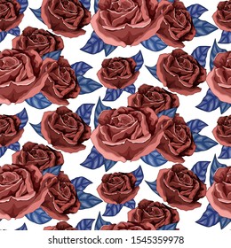 Shabby chic vintage pink, vintage seamless background, classic calico floral allover background for Internet and print. Flow vector.