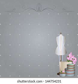 shabby design with a dummy and shopping.