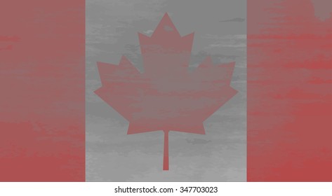 Shabby flag of Canada. National and weathered, country patriotic, texture aged, material antique. Vector art design abstract unusual fashion illustration