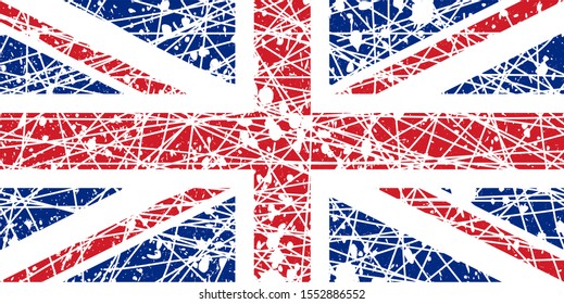 shabby flag great britain, flag england old design vector background, unated kindoom symbol