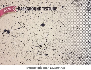 Shabby overlay texture with stain, splat and drop. Grunge backdrop for site, web design, banner, poster. Vector background.