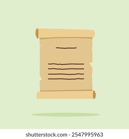  shabby retro scroll paper icon. Stationery flat illustration for symbol and web