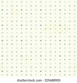 Shabby seamless pattern with stars. Sketch, doodle. Vector.