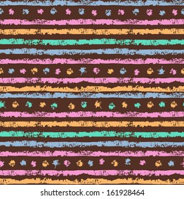 Shabby stripes seamless pattern. Abstract retro pattern in chocolate tones