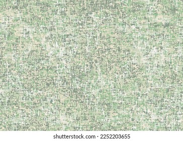 Shabby Textile green and White White Grunge Overlay Particles Texture. Monochrome Vintage Abstract Effect Pattern With Noise, Scratch, Dust And Grain. Backdrop.