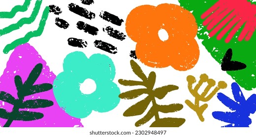 shabby texture abstract grunge background, trendy grungy, flowers and leaves