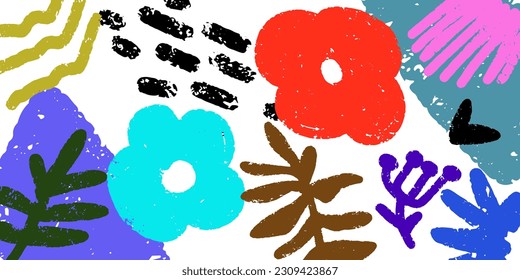 abstrakter, schäbiger, abstrakter Grunge-Hintergrund, trendiger Grungy, Blumen und Blätter	
