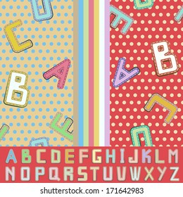 Shabey alphabet background. Colorful pattern for kids
