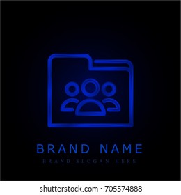 Shablue folder blue chromium metallic logo