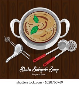 shabu sukiyaki emporor soup illustration graphic object