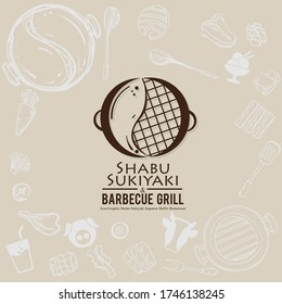 shabu sukiyaki and grill sign symbol logo icon food restaurant