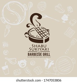 shabu sukiyaki and grill sign symbol logo icon food restaurant