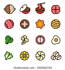 Shabu shabu (sukiyaki) icon vector.