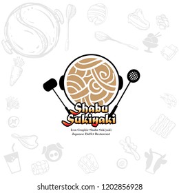 shabu sukiyaki logo icon graphic japanese buffet restaurant