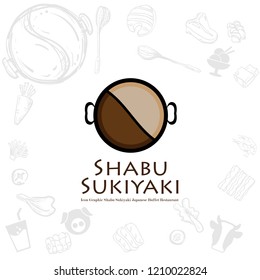 shabu sukiyaki logo icon graphic japanese buffet restaurant