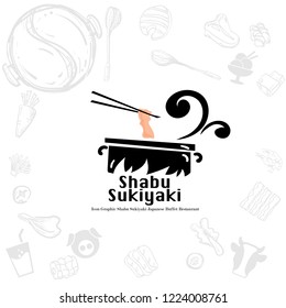 shabu sukiyaki logo icon graphic japanese buffet restaurant