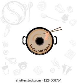 shabu sukiyaki logo icon graphic japanese buffet restaurant