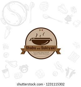 shabu sukiyaki logo icon graphic japanese buffet restaurant