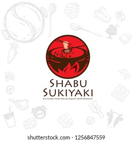 shabu sukiyaki logo icon graphic japanese buffet restaurant