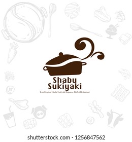 shabu sukiyaki logo icon graphic japanese buffet restaurant
