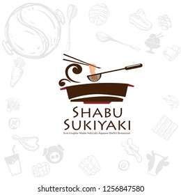 shabu sukiyaki logo icon graphic japanese buffet restaurant