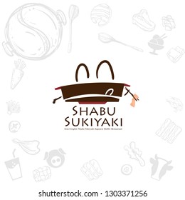 shabu sukiyaki logo icon graphic japanese buffet restaurant