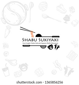 shabu sukiyaki logo icon graphic japanese buffet restaurant