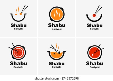 Shabu sukiyaki logo icon graphic japanese buffet restaurant